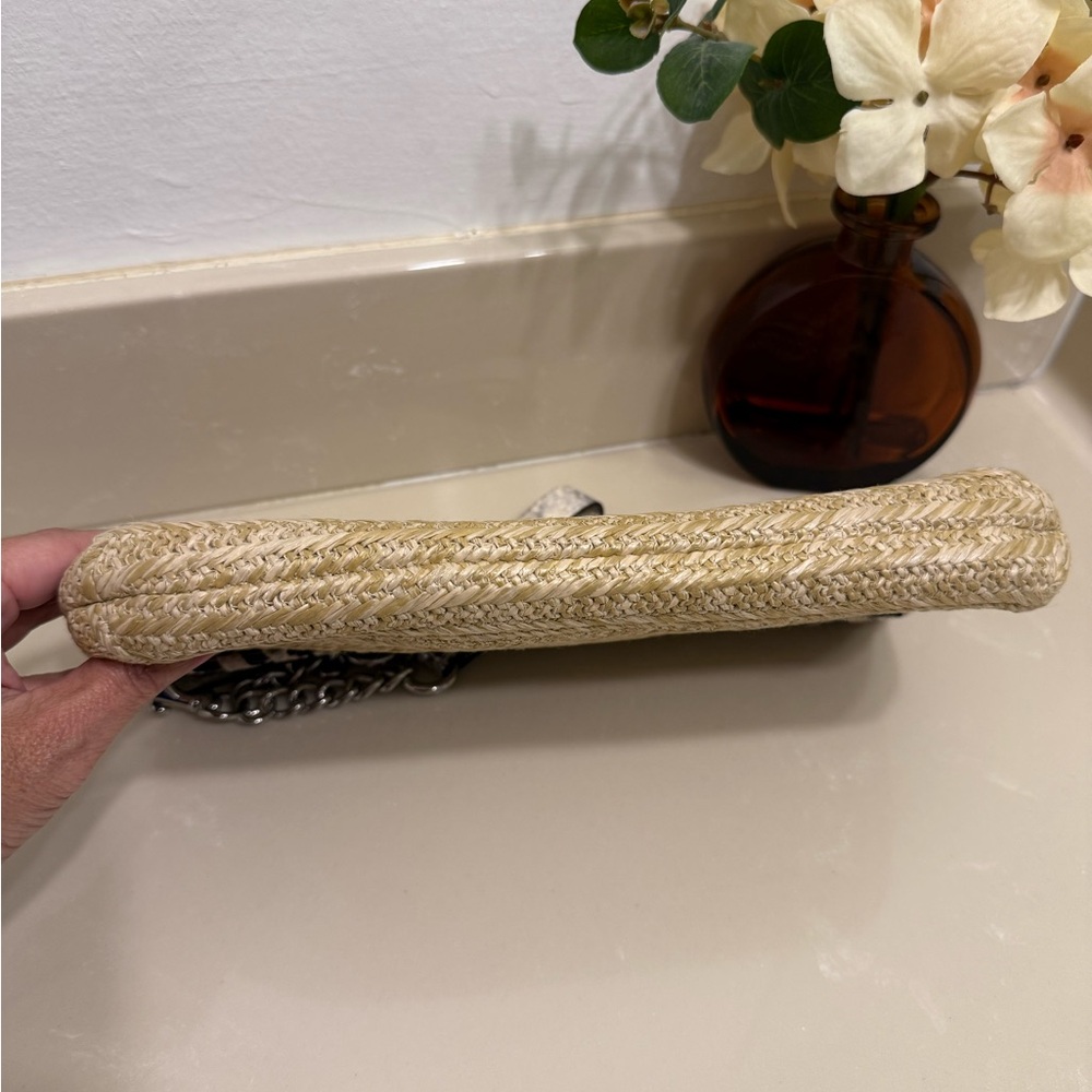 Coach Natalie Straw clutch with Python embossed l… - image 7